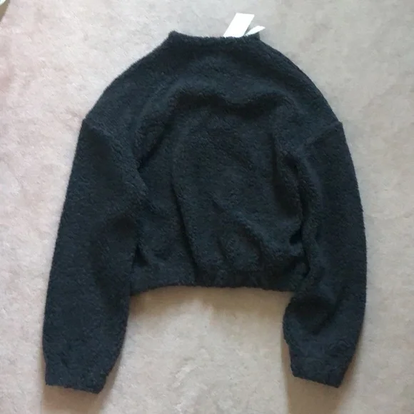 LESET Charcoal Mica Collarless Blouson Button-Up Jacket Cardigan - Picture 7 of 11